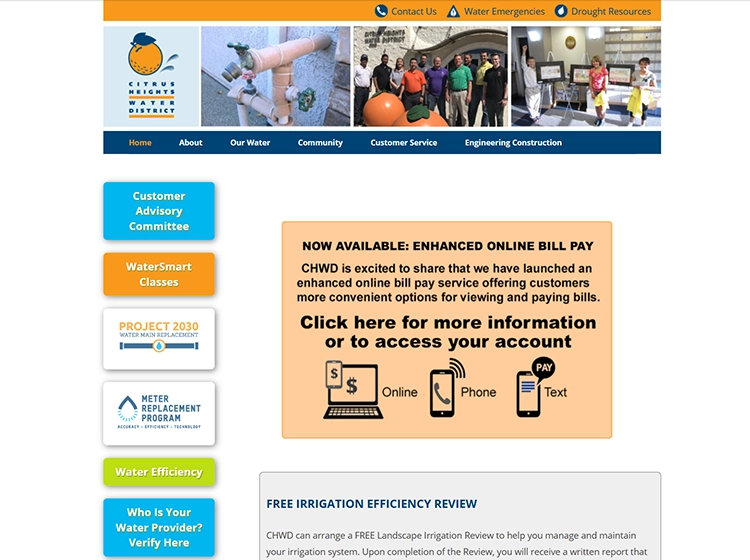 Chwd.org homepage screenshot