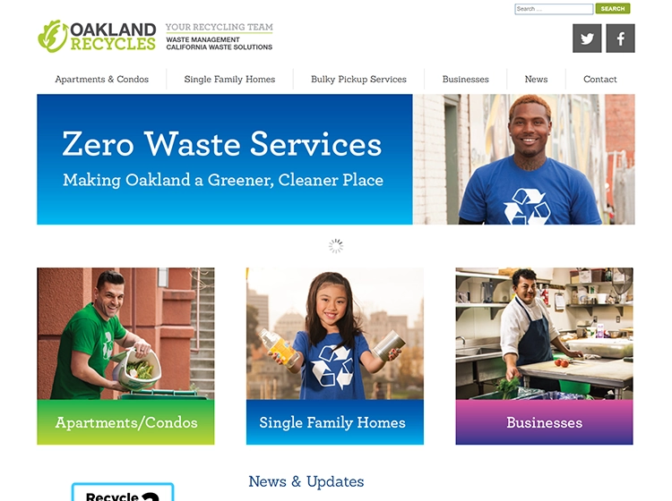 Oaklandrecycles.com homepage screenshot