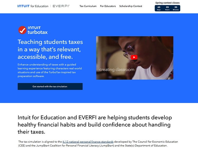 Turbotax.everfi.com screenshot homepage