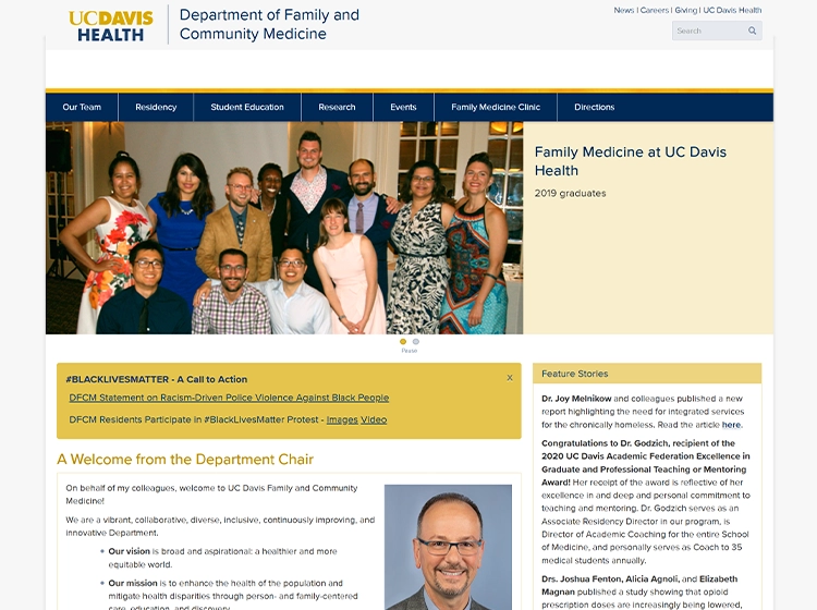 Health.ucdavis.edu/famcommed homepage website