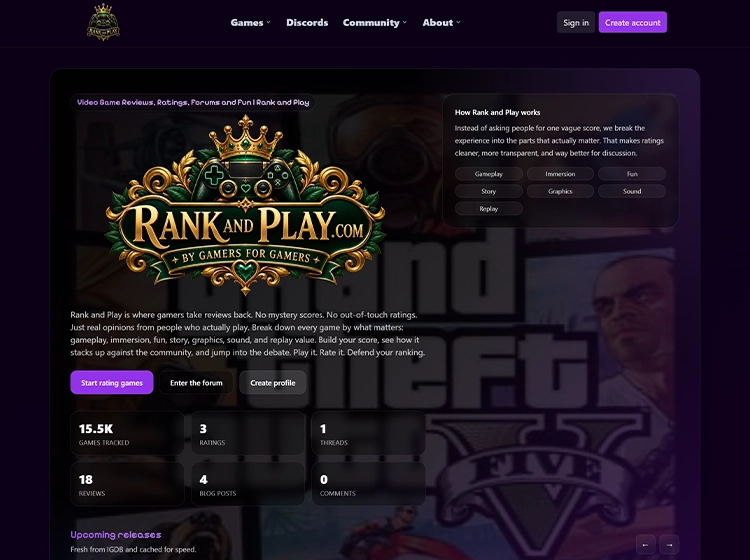 rankandplay.com's homepage screenshot